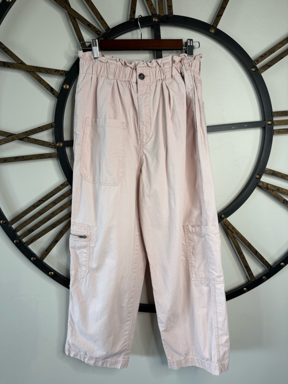 stradivarius Pale Pink Wide Leg Cargo Pants